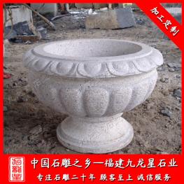 中式石雕花盆圖片 石雕花盆價格行情 惠安石雕花缽