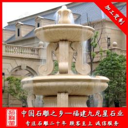 定做石材噴泉水景 廠家雕刻埃及米黃噴泉水缽