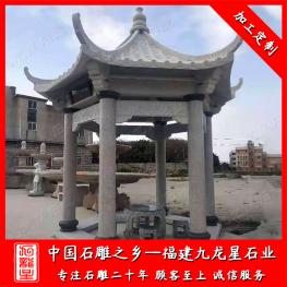 六角石亭子安裝效果圖 戶外石材涼亭廠家批發